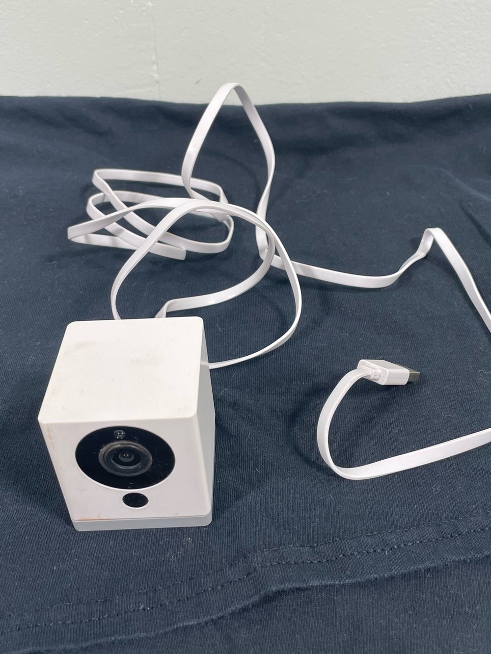 Wyze Gray and White Cube Camera Base with Label
